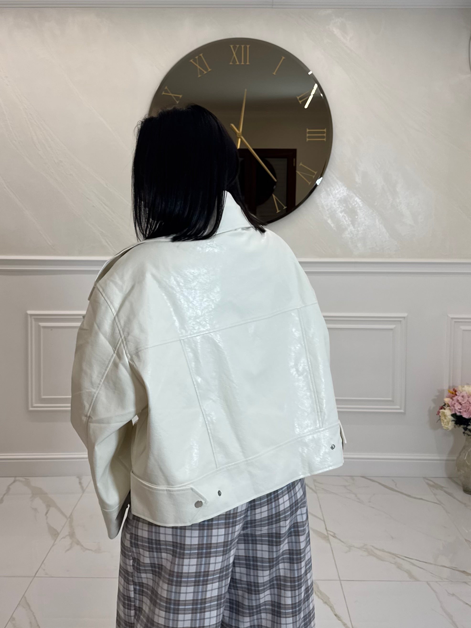 Biker in pelle White