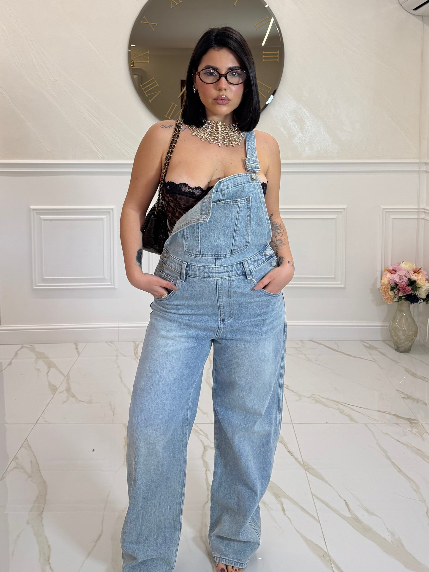 Salopette jeans clear