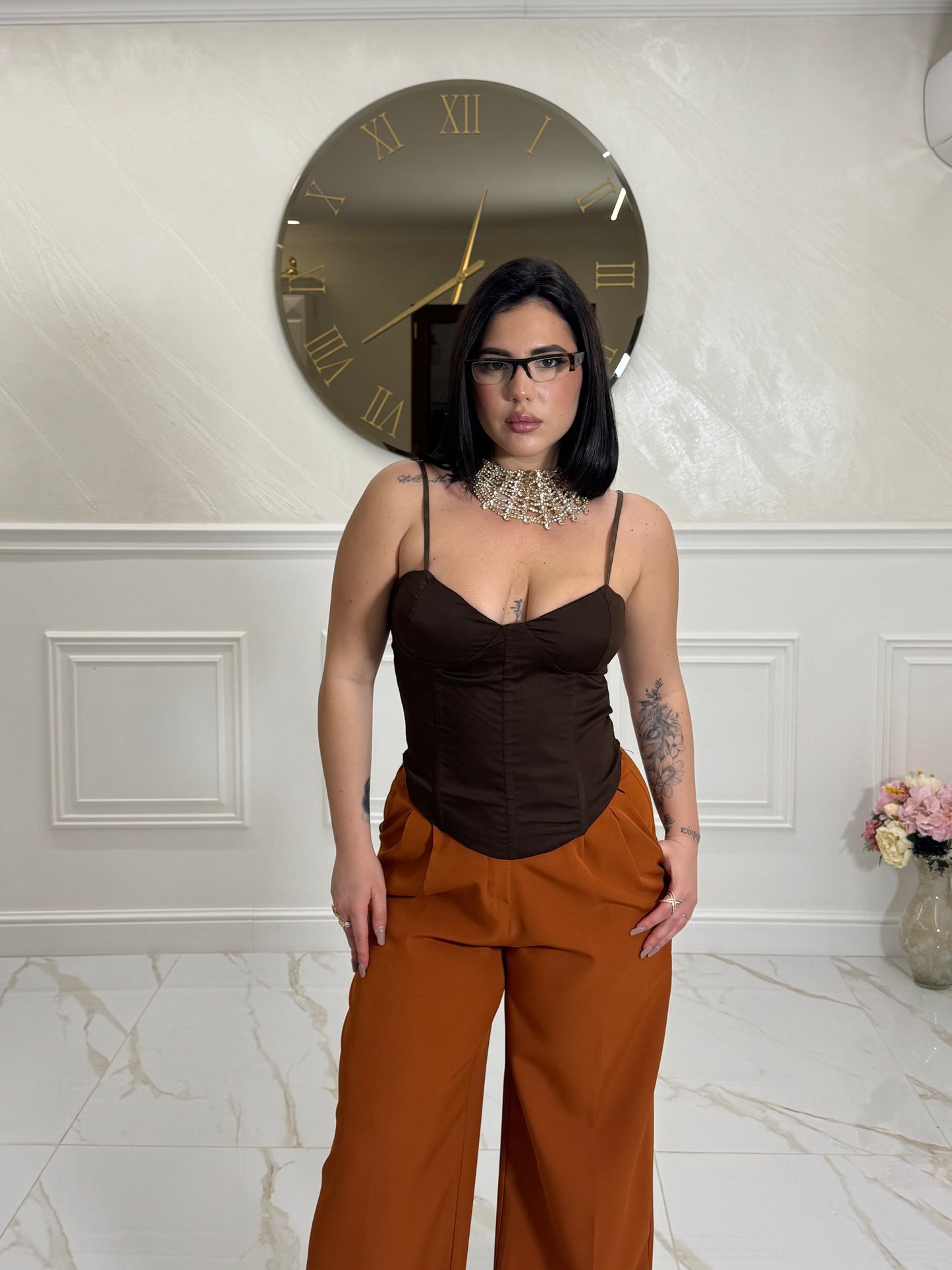 Top corpetto Brave Brown