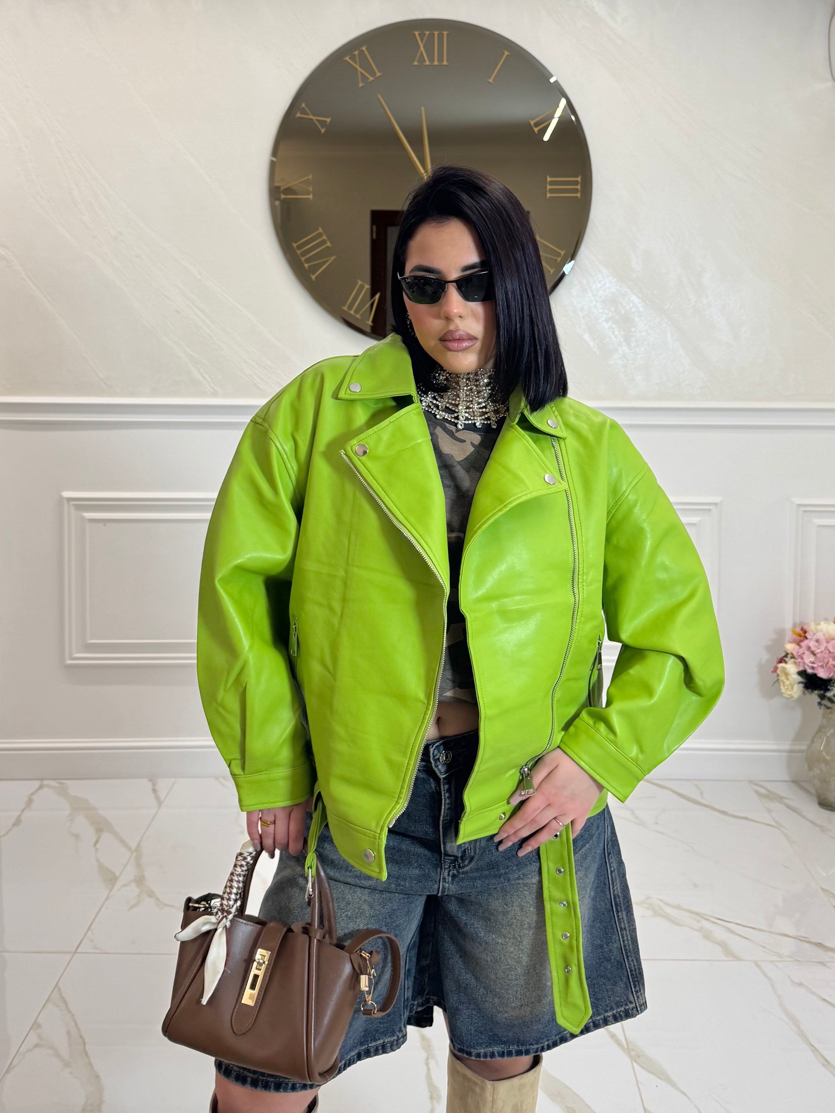 Chiodo in pelle Green