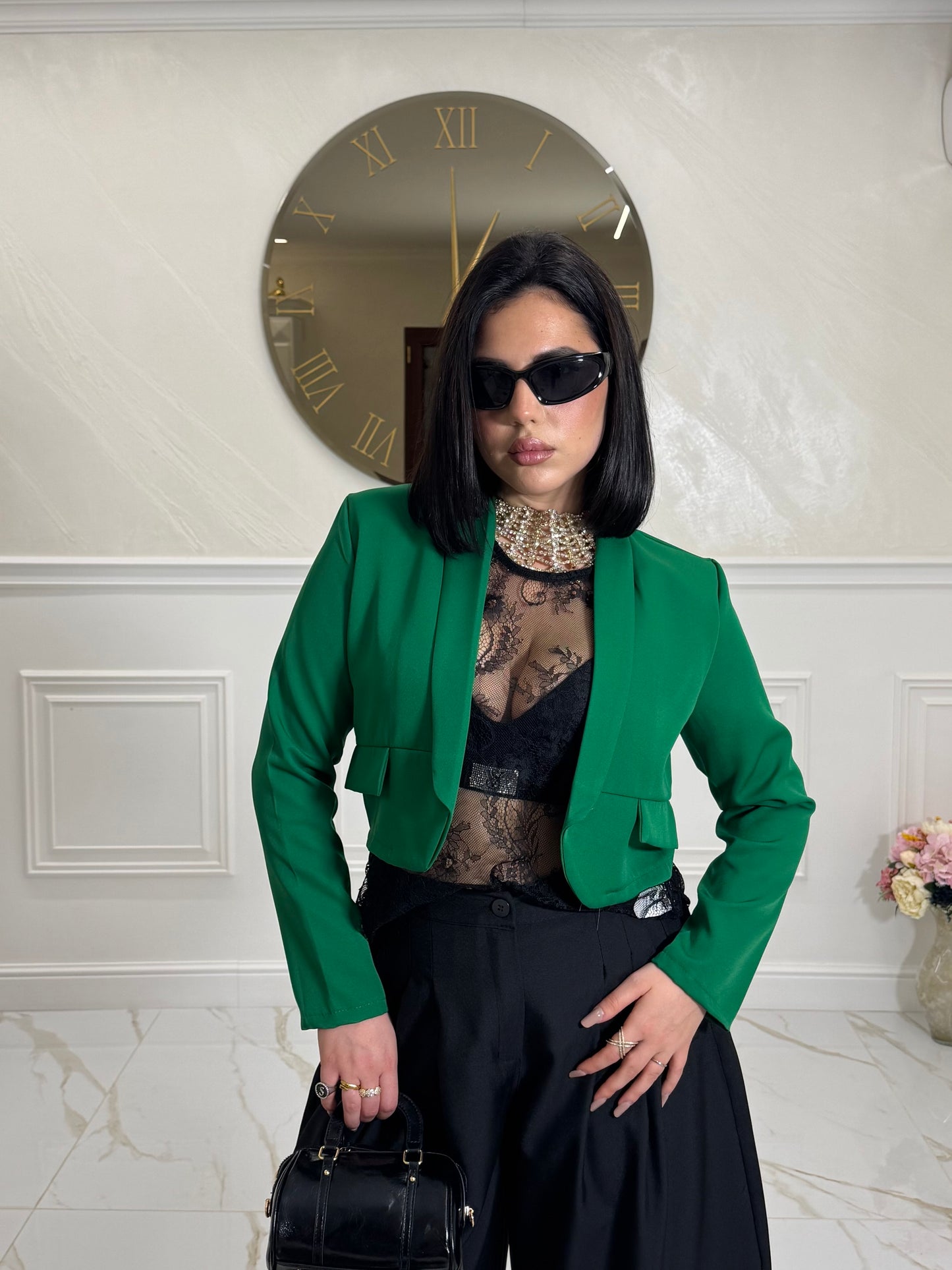 Giacca Crop Believe Green