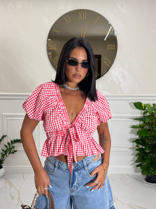CAMICIA ZULEA CROP RED