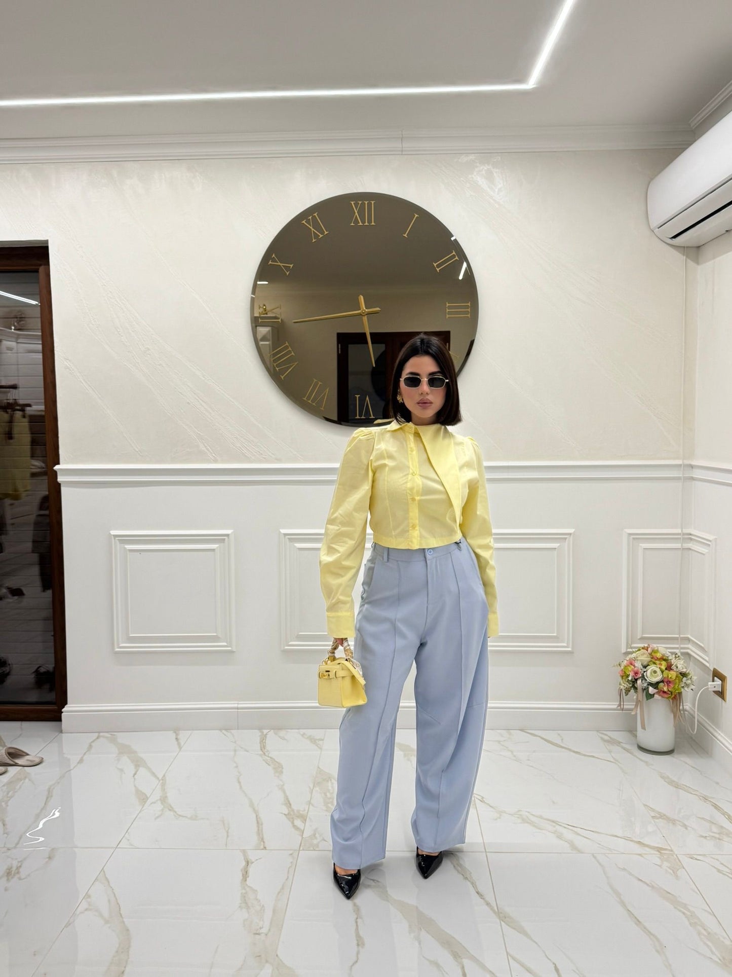 Pantalone cloud celeste polvere