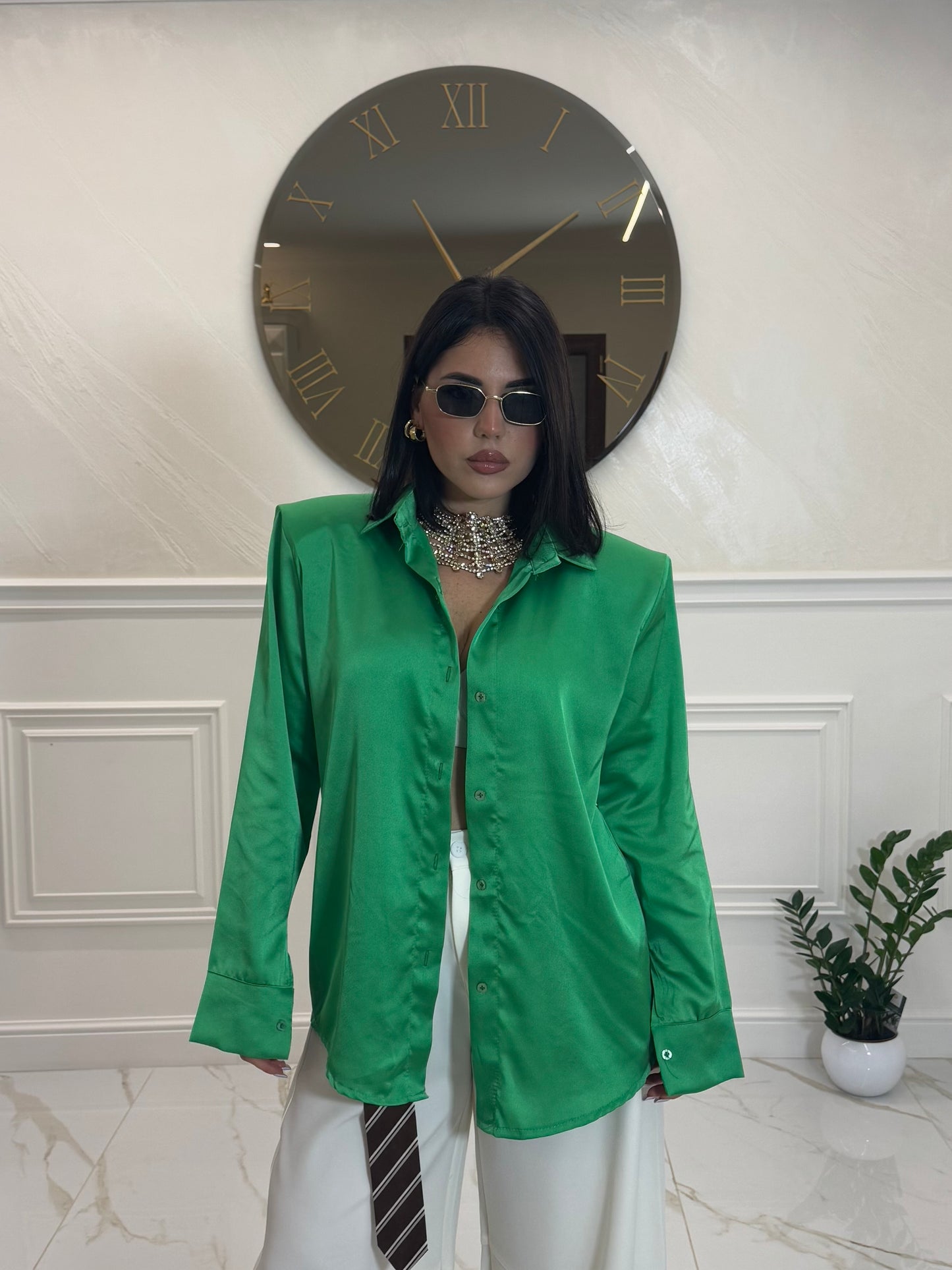 Camicia Raso Green