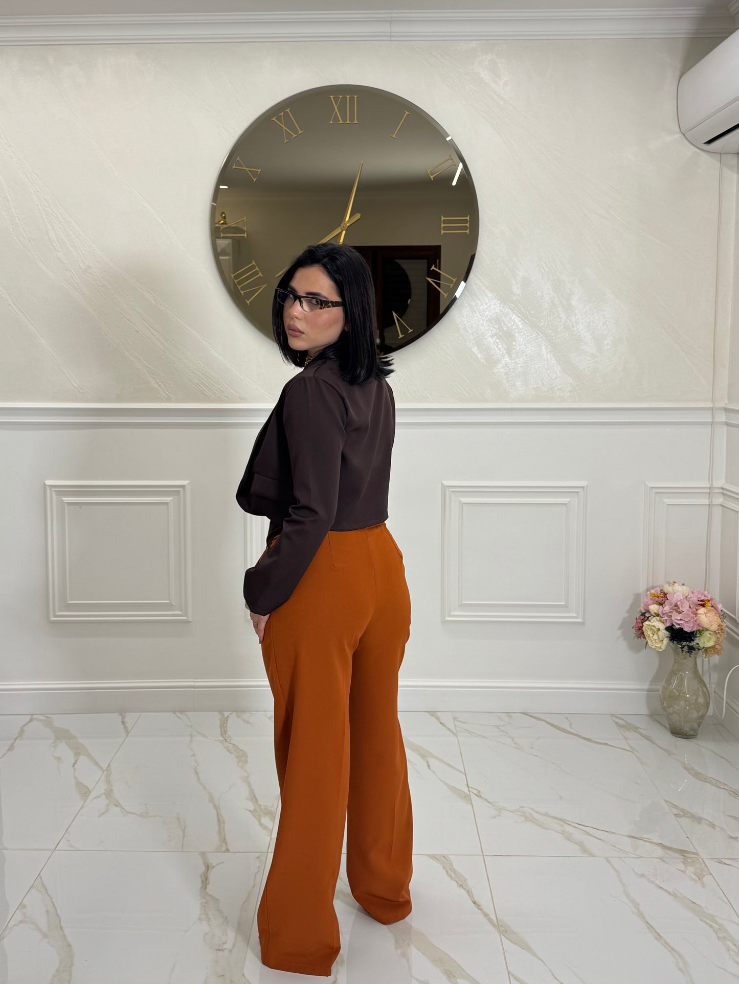 Giacca Crop Believe Brown