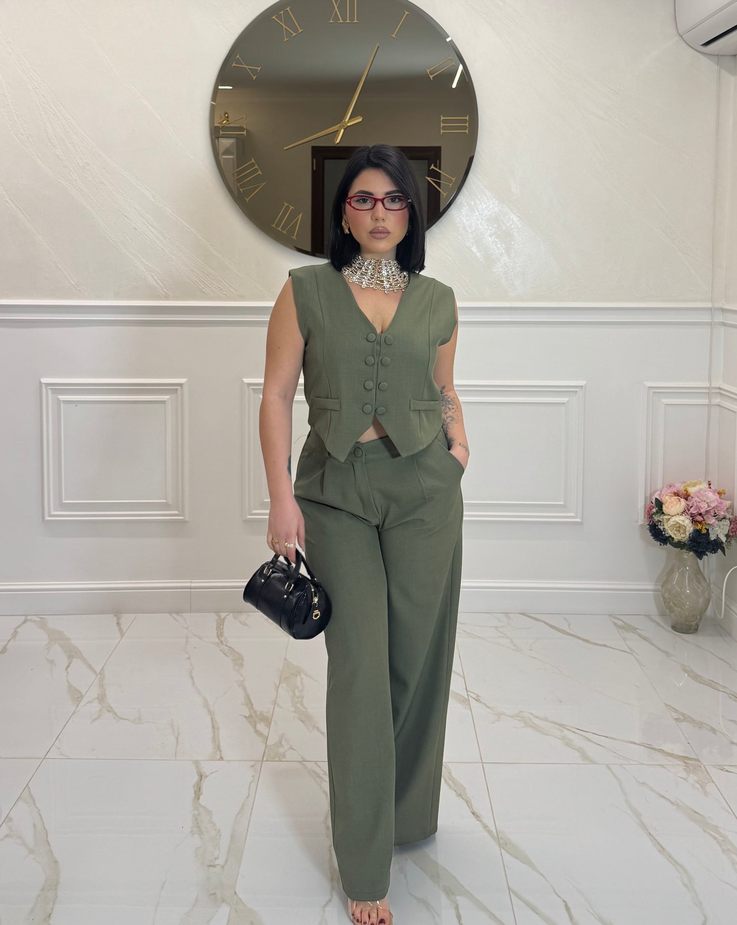 Tailleur gilet verde