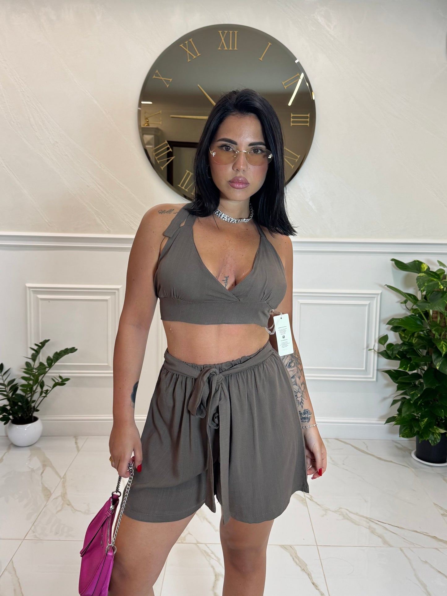 Coordinato Allie short Tortora