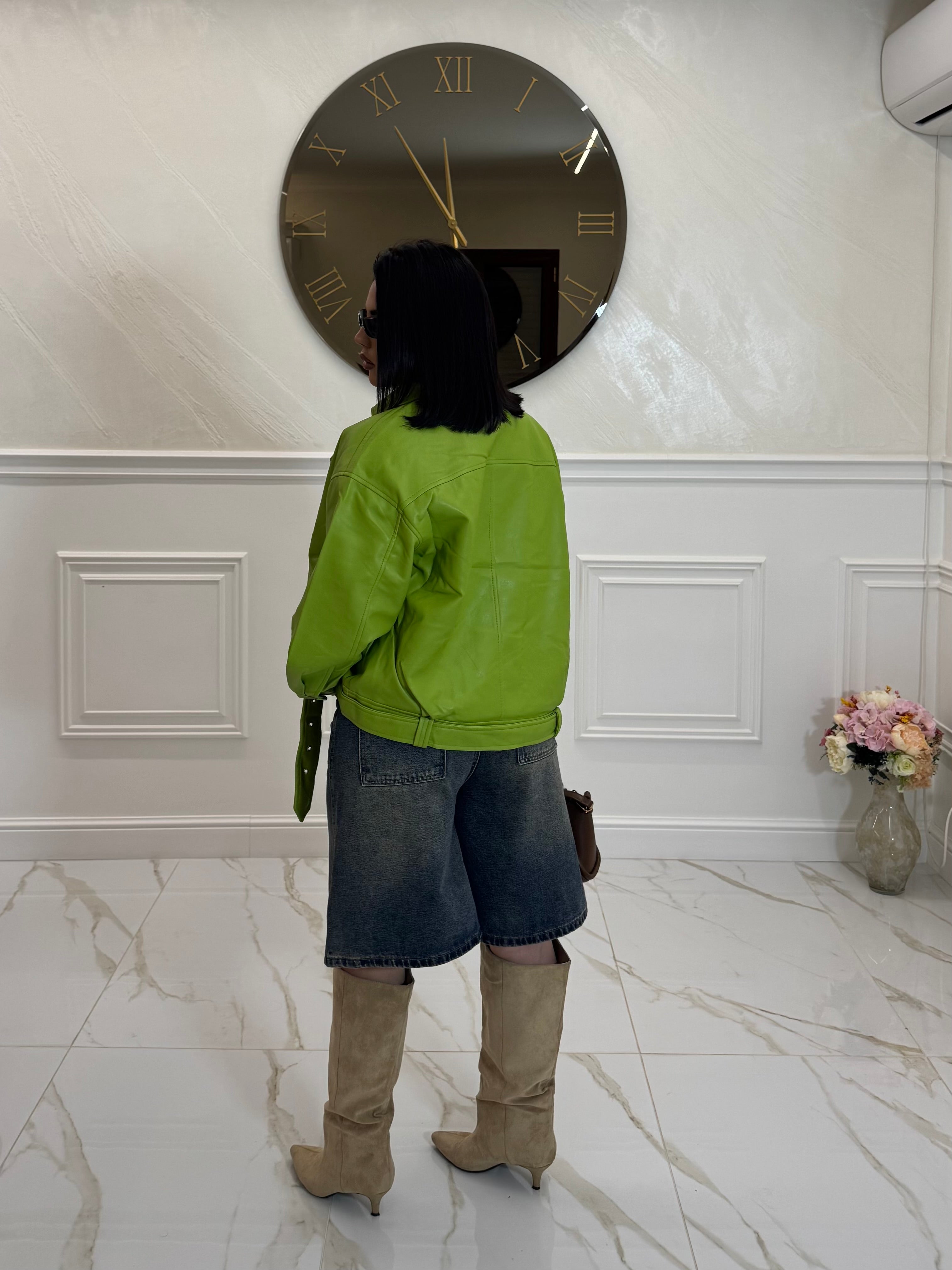 Chiodo in pelle Green