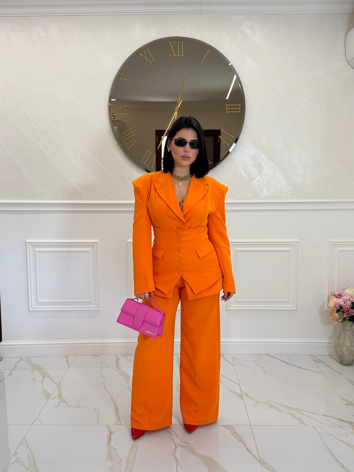 Tailleur three Orange
