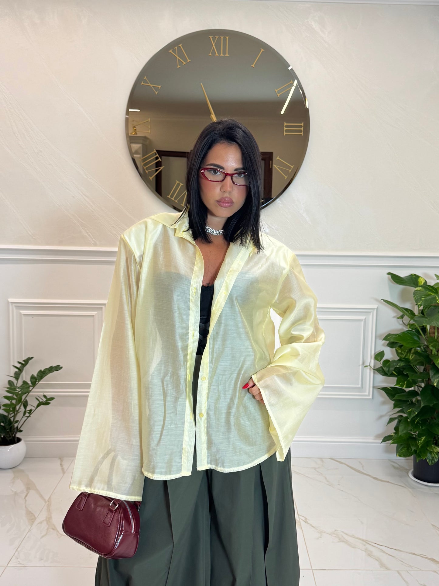 Camicia Semivelata Gialla