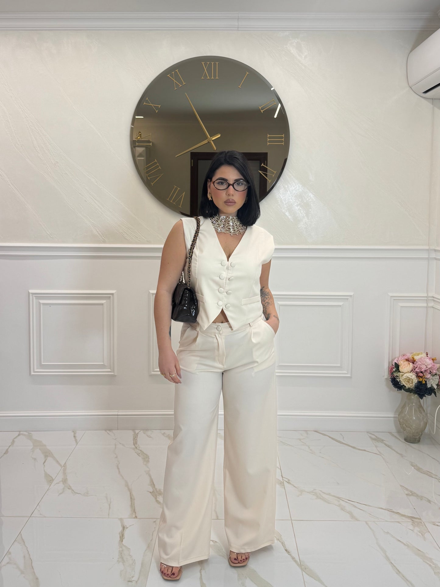 Tailleur Gilet Panna
