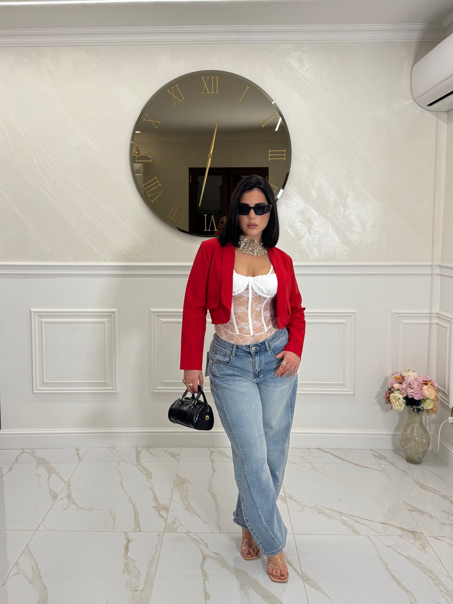 Giacca Crop Believe Red