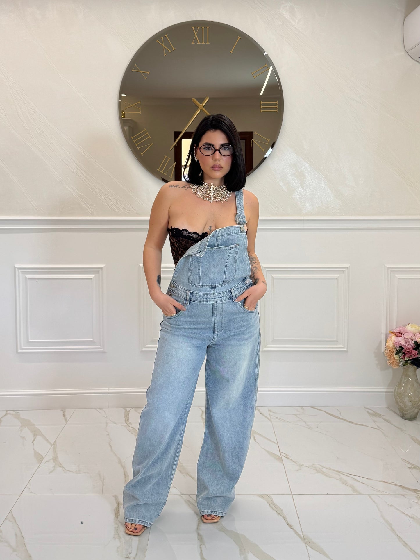 Salopette jeans clear