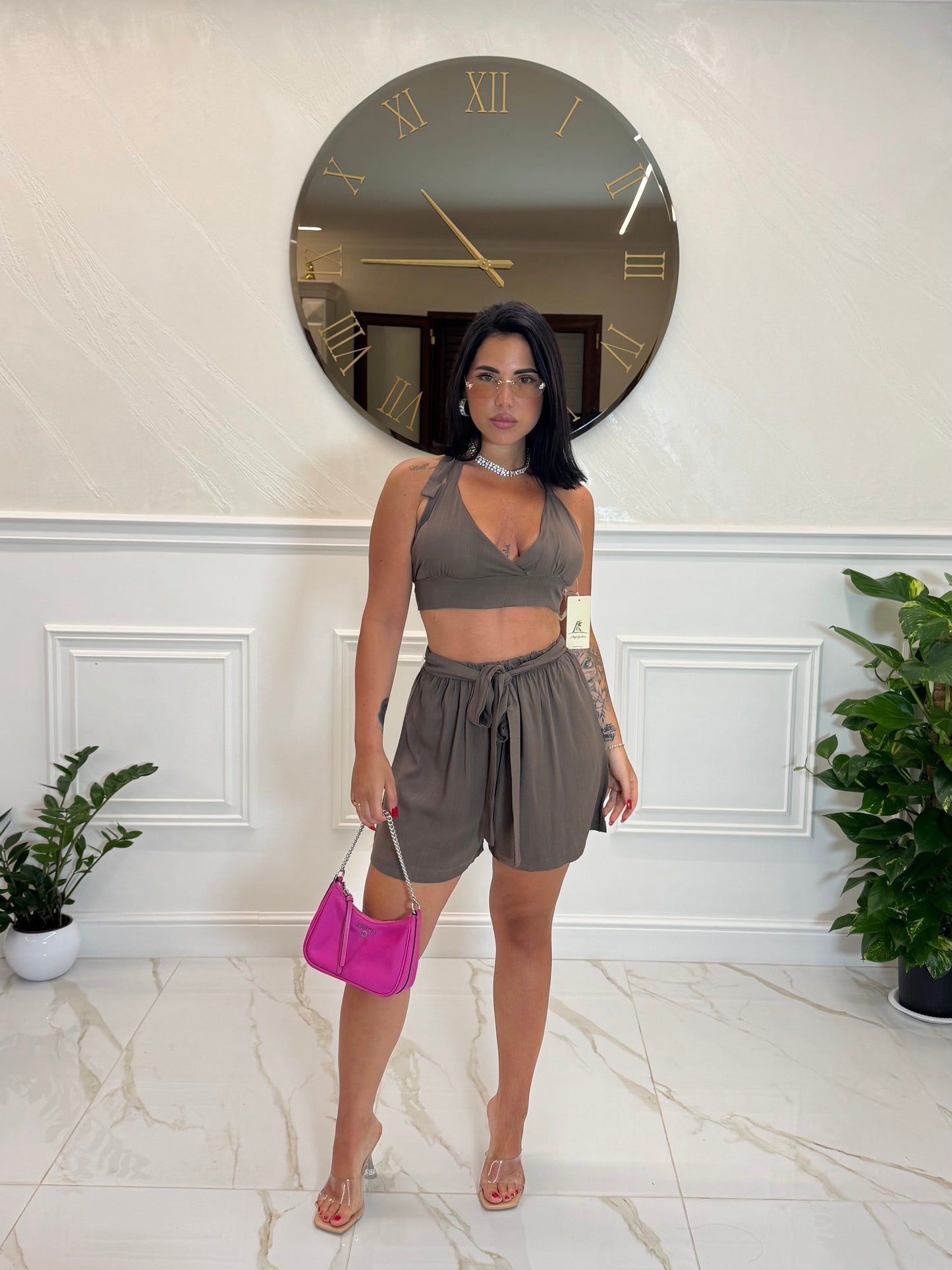 Coordinato Allie short Tortora
