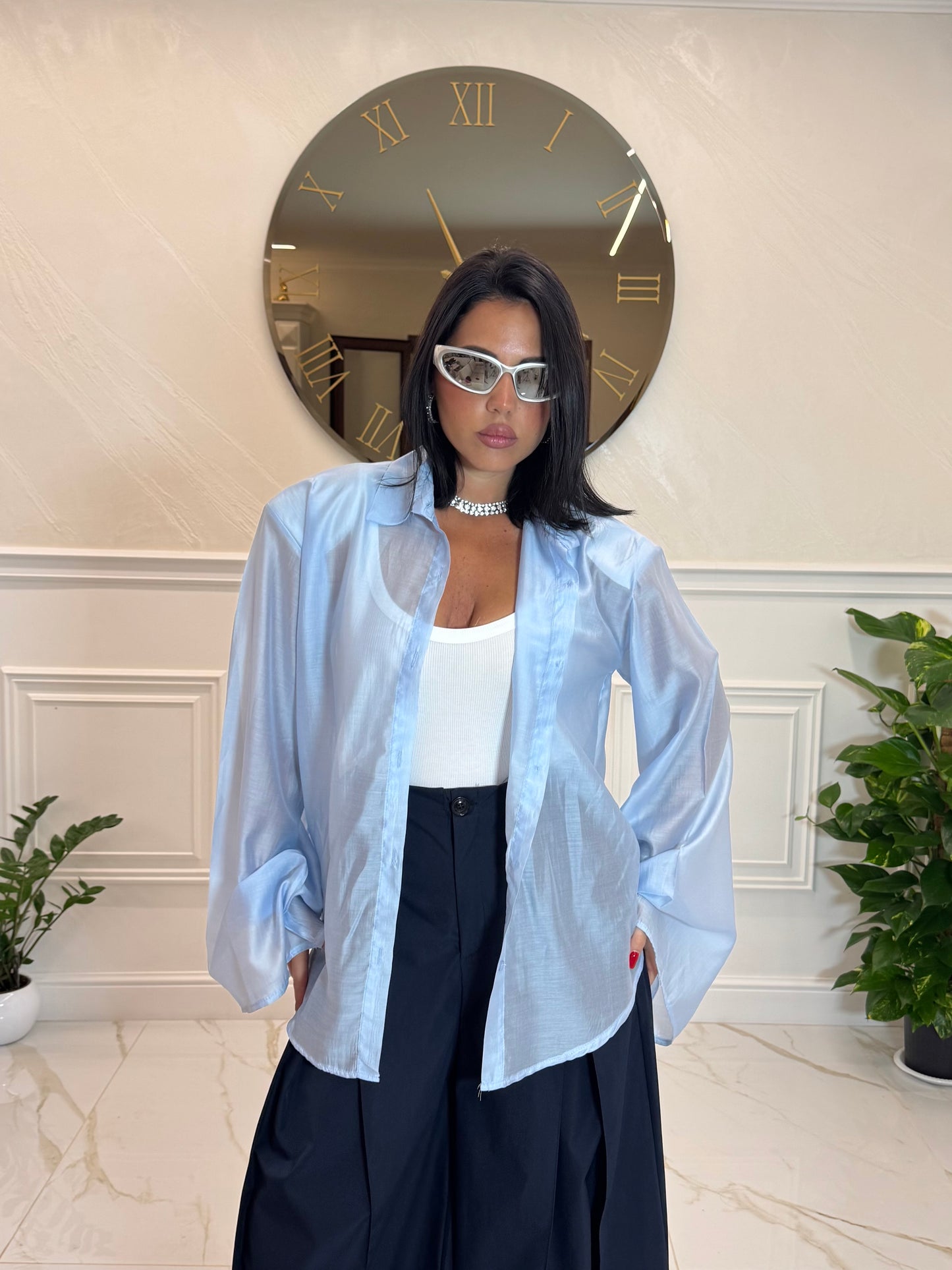 Camicia Semivelata Azzurra