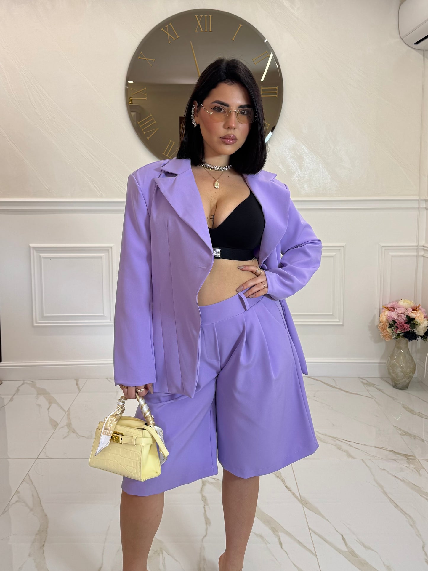 Tailleur Bermuda Violet
