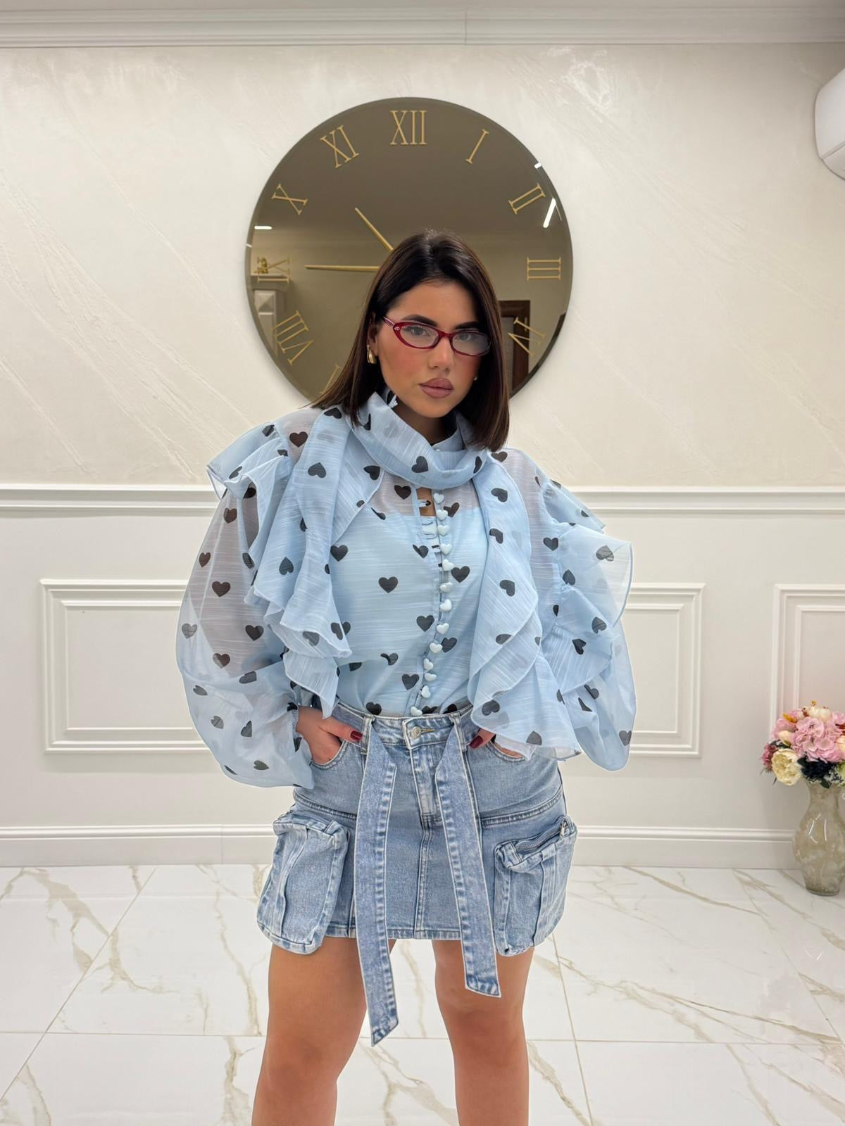 Camicia charm azzurra