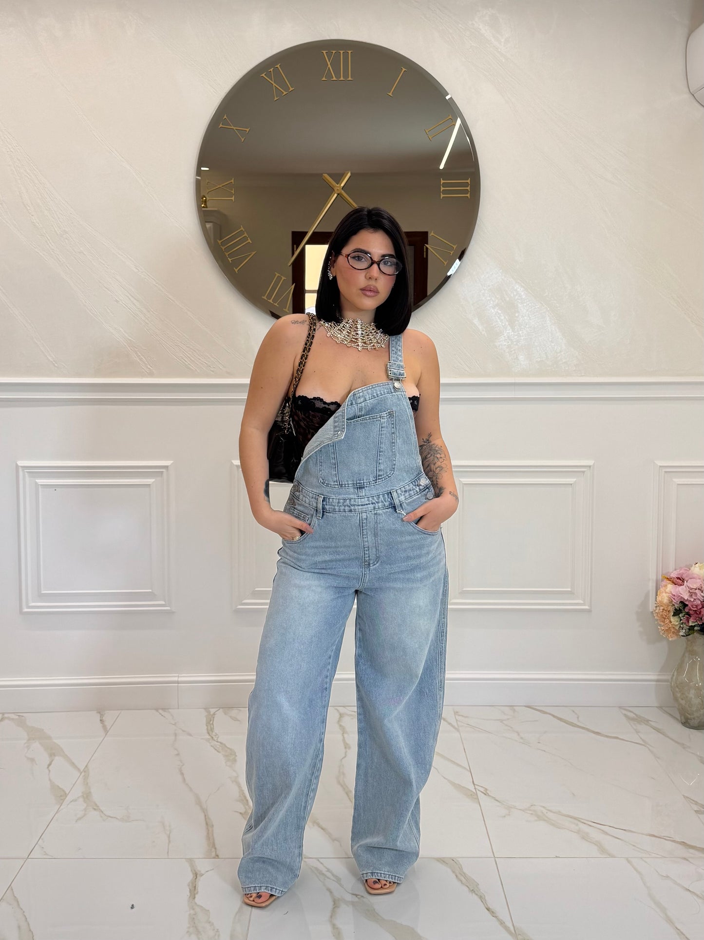 Salopette jeans clear