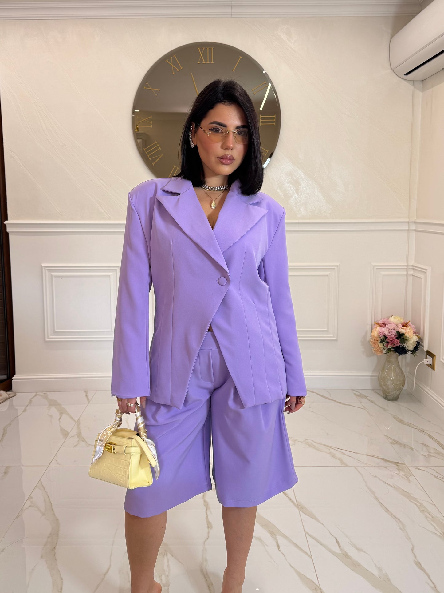 Tailleur Bermuda Violet