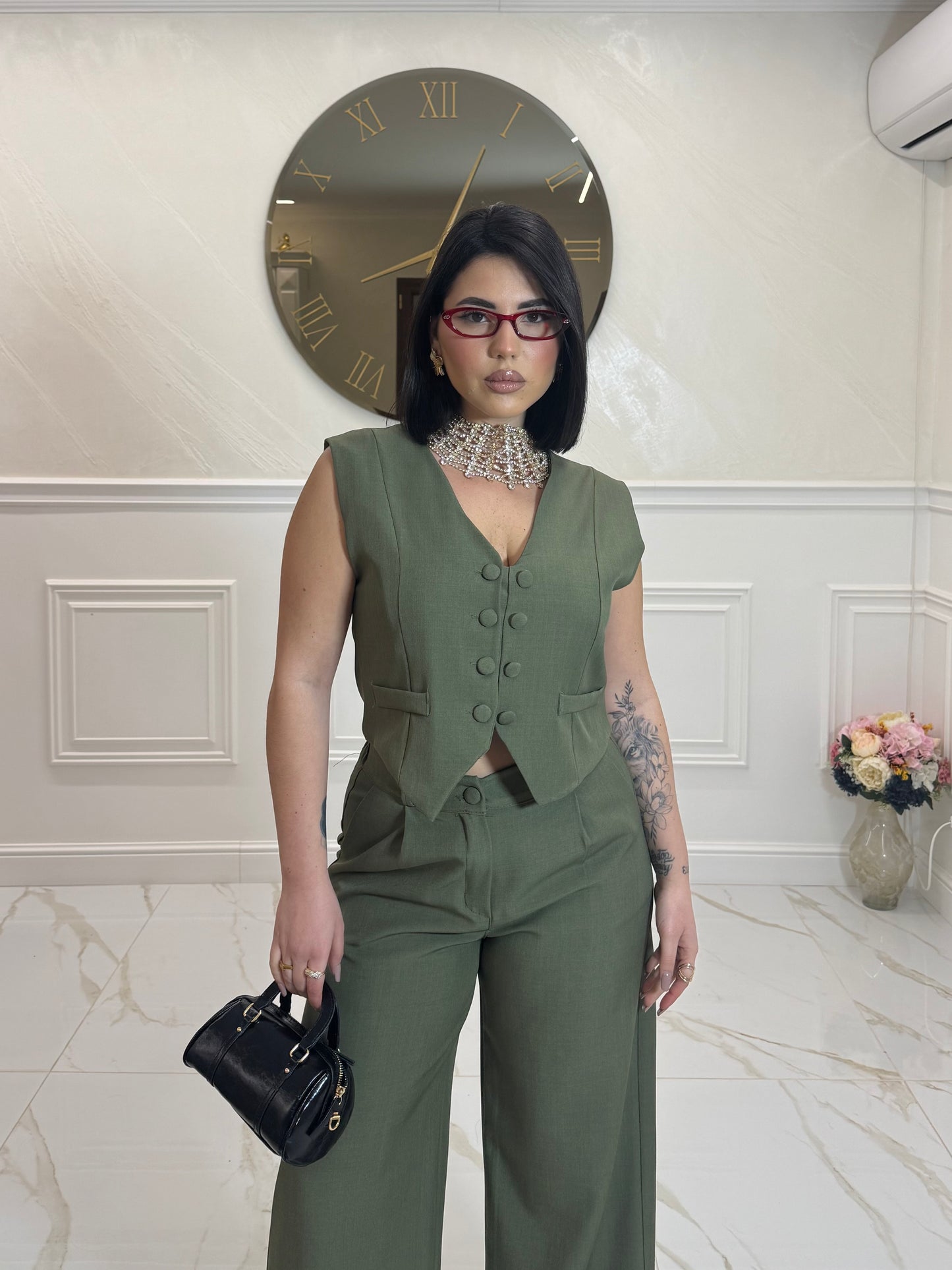 Tailleur gilet verde