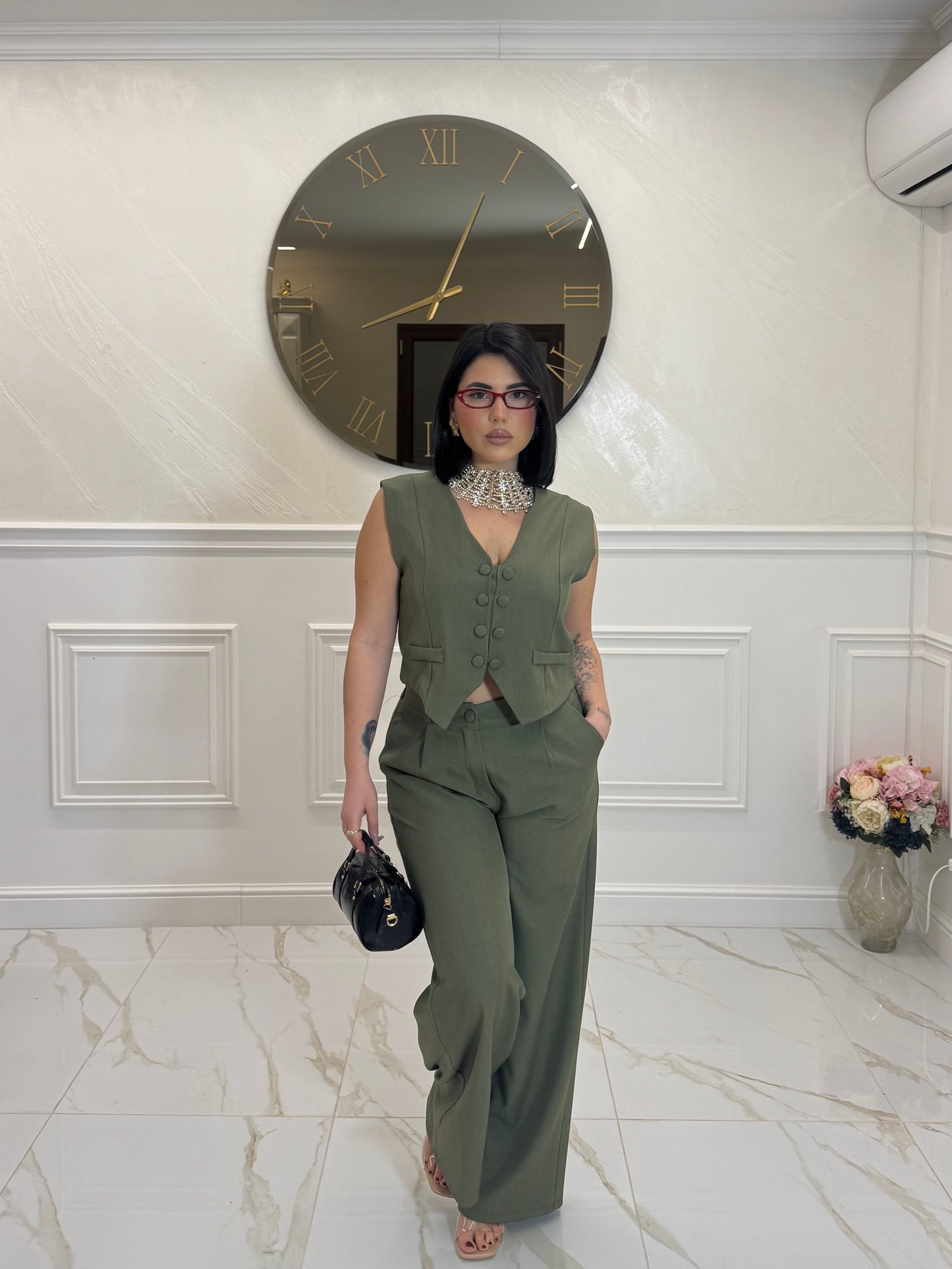 Tailleur gilet verde
