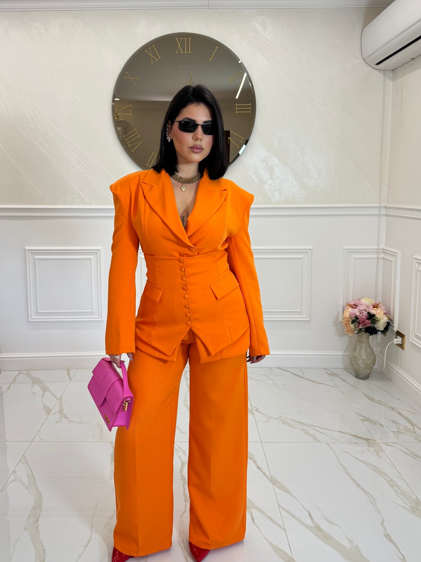 Tailleur three Orange